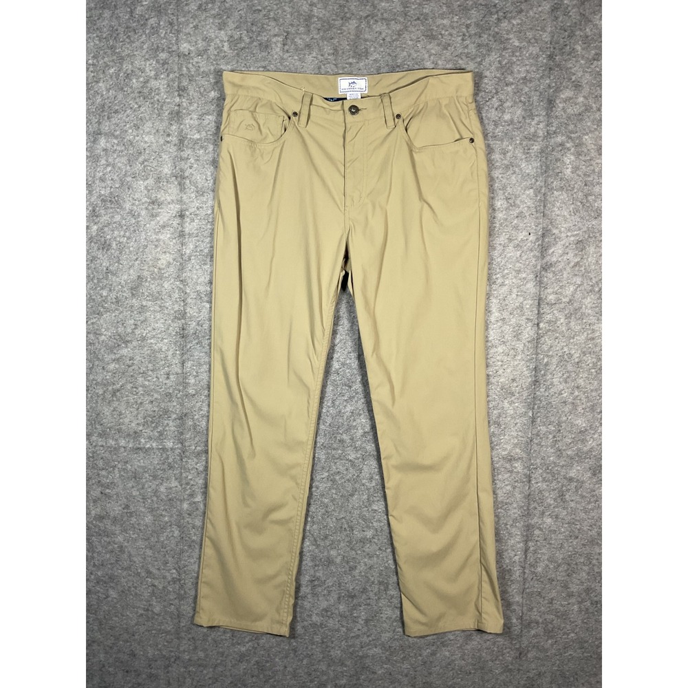 Southern Tide Men's Khaki Straight Leg Golf Chinos Size 34x32